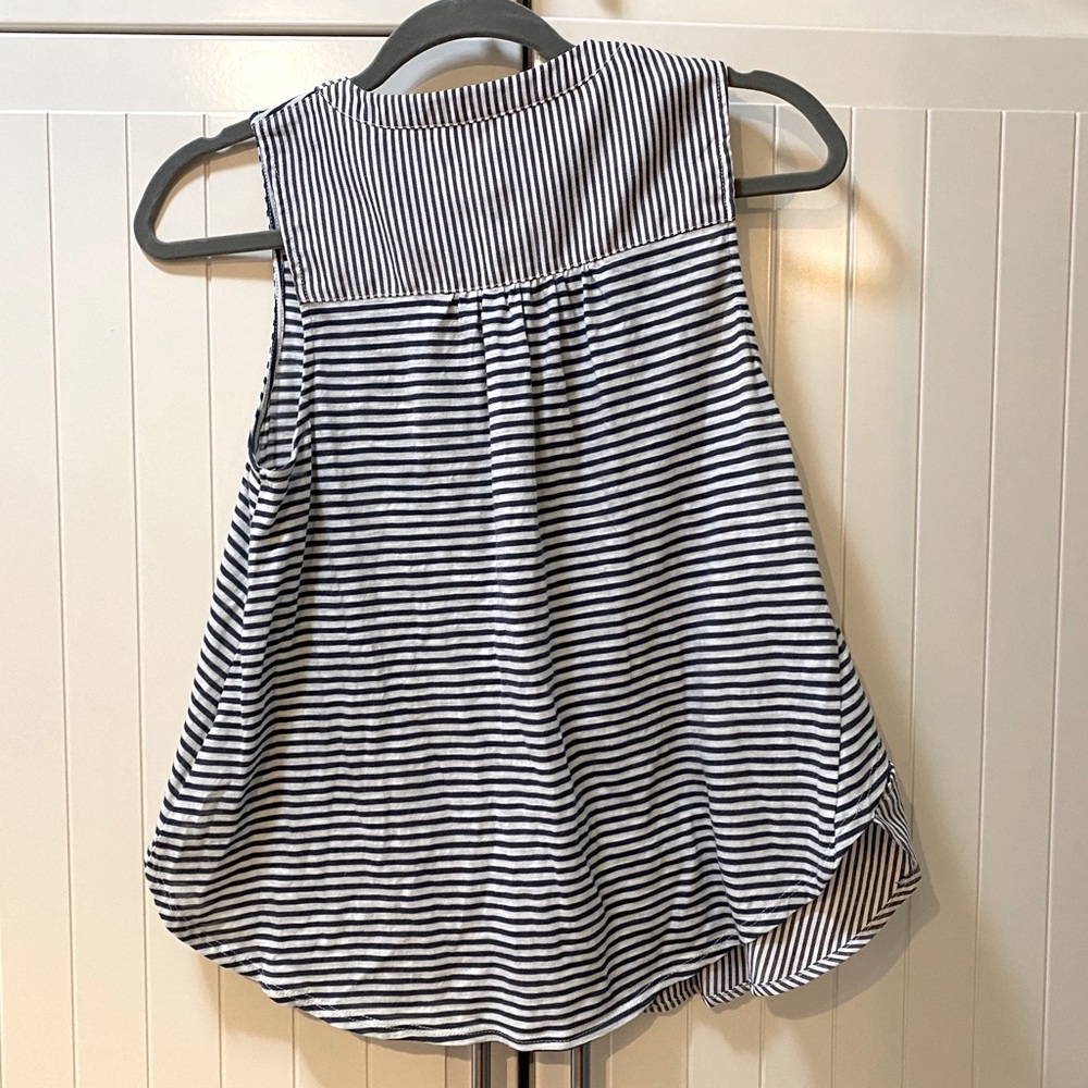 Meadow Rue Striped Button Down Tank Top - Picture 3 of 5